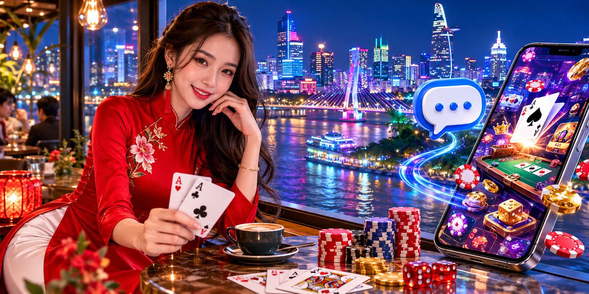 Người chơi TP. HCM mặc áo dài tham gia trò chơi bài casino trực tuyến