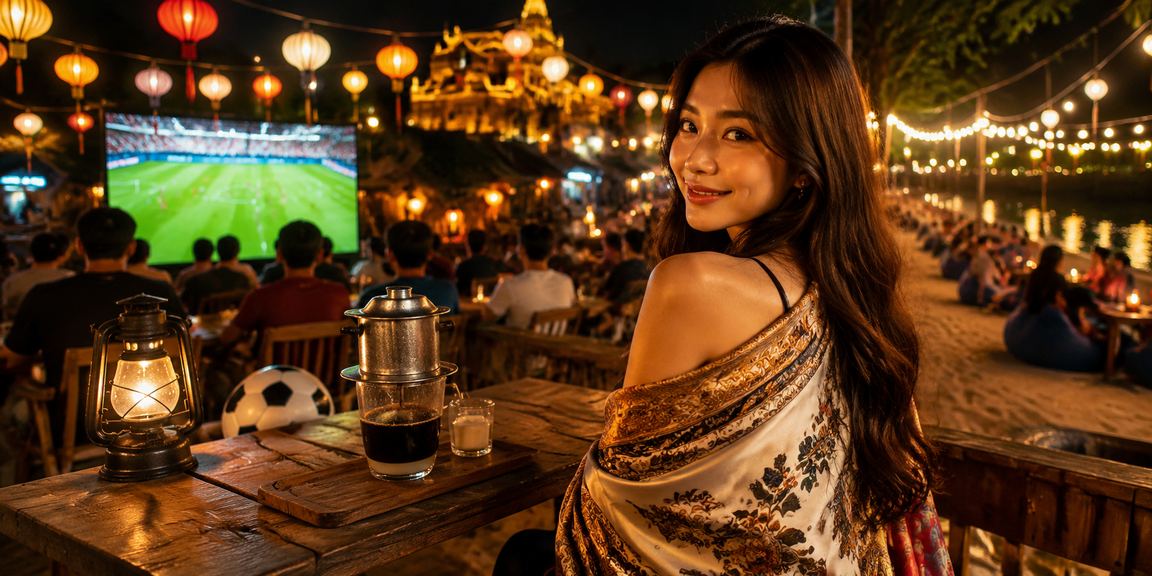 Người dùng Huế thư giãn xem bóng đá và đặt cược có trách nhiệm bên cốc cà phê